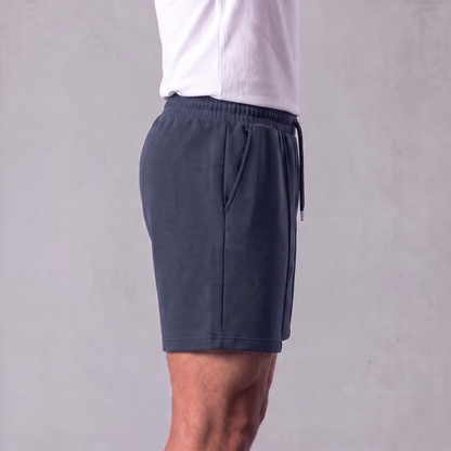 Męskie szorty dresowe ze sznurkiem i przeszyciami-Shorts for men-Olave