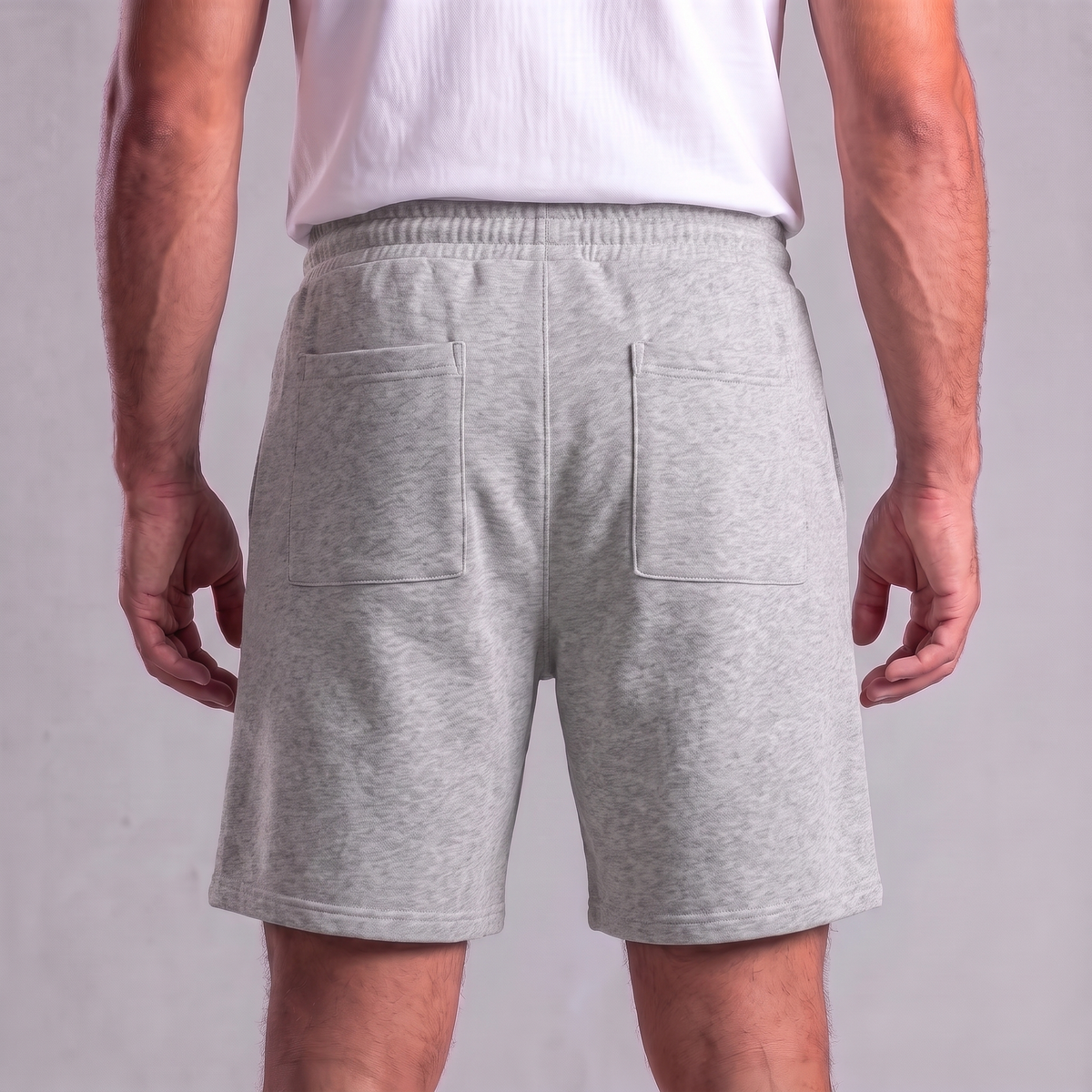 Męskie szorty dresowe ze sznurkiem i przeszyciami-Shorts for men-Olave