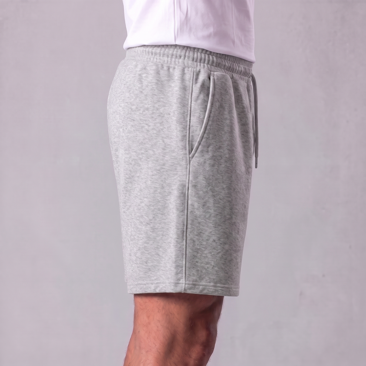 Męskie szorty dresowe ze sznurkiem i przeszyciami-Shorts for men-Olave