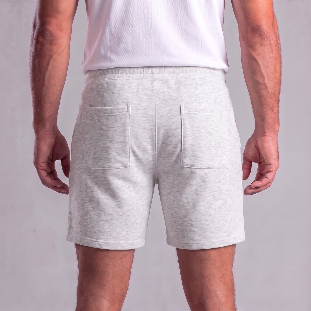 Męskie szorty dresowe ze sznurkiem i przeszyciami-Shorts for men-Olave