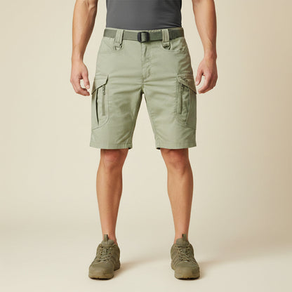 Męskie szorty taktyczne typu cargo ze zintegrowanym paskiem-Shorts for men-Olave