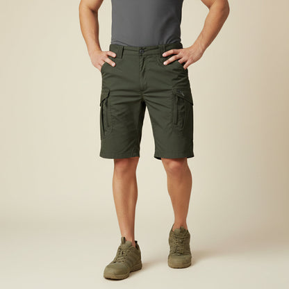 Męskie szorty taktyczne typu cargo ze zintegrowanym paskiem-Shorts for men-Olave