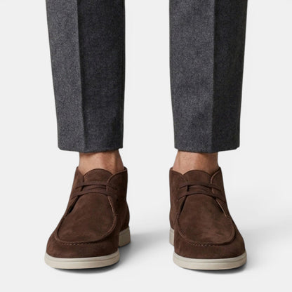 Męskie zamszowe buty typu chukka z przeszyciem typu moc-toe 3