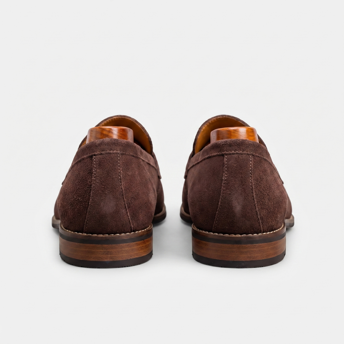Męskie zamszowe mokasyny typu penny loafers z przeszyciem na nosku-Footwear for men-Olave