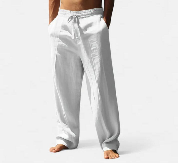 Spodnie Męskie z Prostymi Nogawkami i Regulowanym Pasem-Pants for Men-Olave