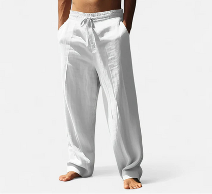 Spodnie Męskie z Prostymi Nogawkami i Regulowanym Pasem-Olave