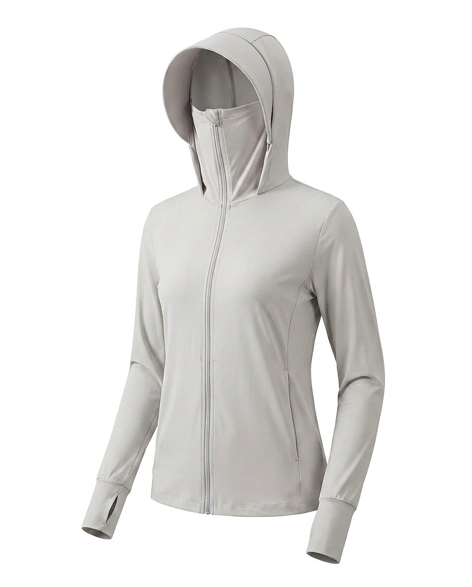 Damska bluza dresowa z kapturem i zamkiem błyskawicznym-Jacket for women-Olave
