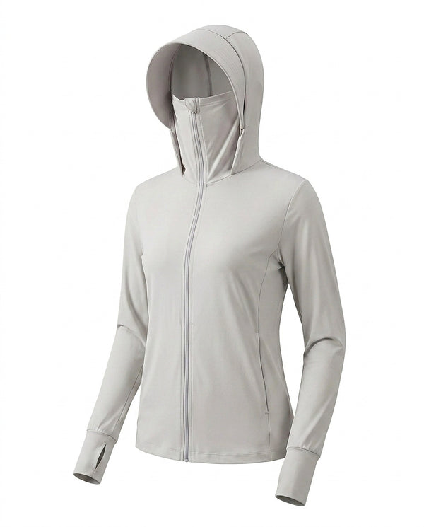 Damska bluza dresowa z kapturem i zamkiem błyskawicznym-Jacket for women-Olave