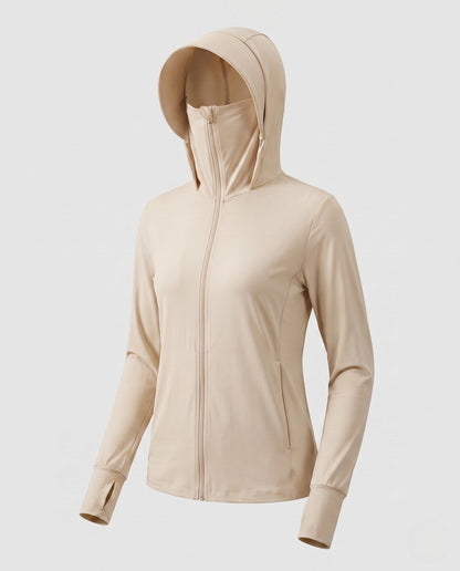 Damska bluza dresowa z kapturem i zamkiem błyskawicznym-Jacket for women-Olave