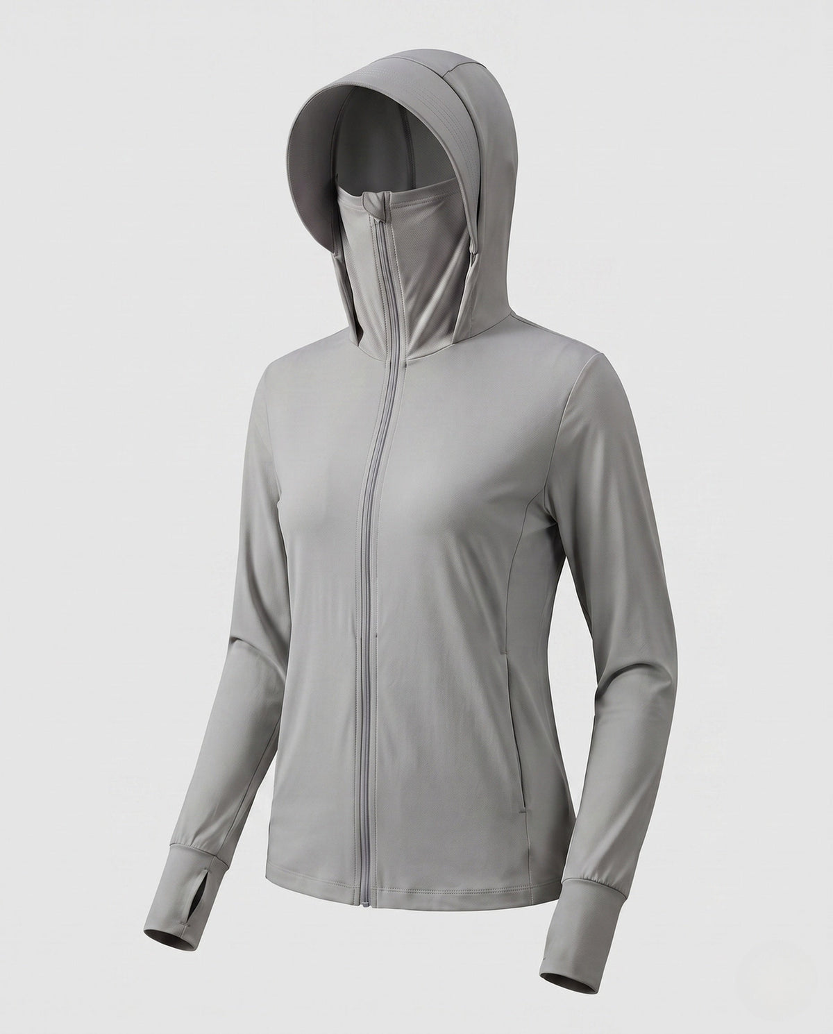 Damska bluza dresowa z kapturem i zamkiem błyskawicznym-Jacket for women-Olave