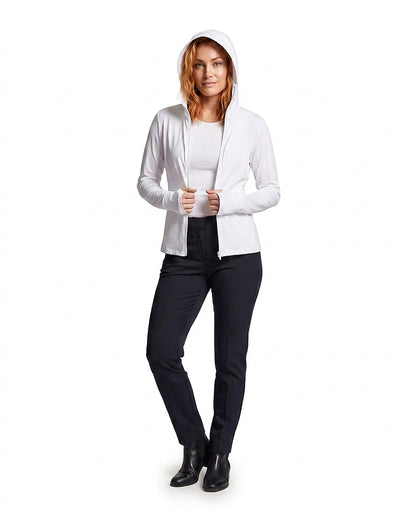 Damska bluza dresowa z kapturem i zamkiem błyskawicznym-Jacket for women-Olave