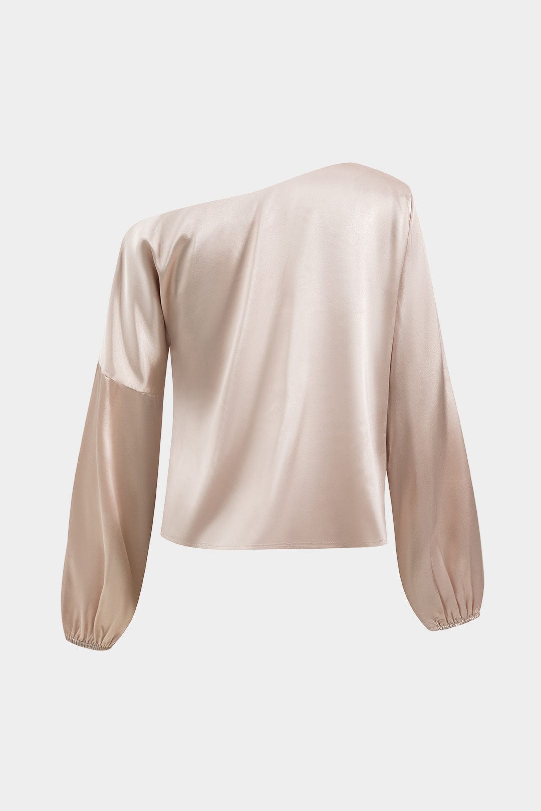 Damska bluzka na jedno ramię z bufiastymi rękawami i asymetrycznym dekoltem-Blouse for women-Olave