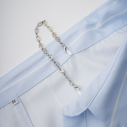 Damska bluzka w paski z odkrytymi ramionami i łańcuszkami-Blouses for women-Olave