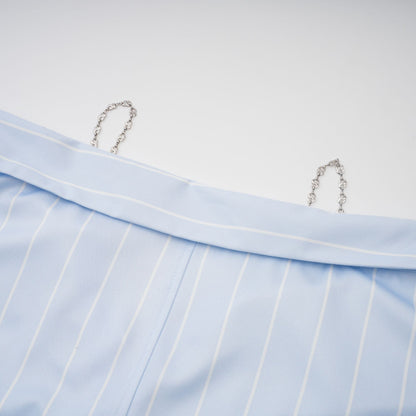 Damska bluzka w paski z odkrytymi ramionami i łańcuszkami-Blouses for women-Olave