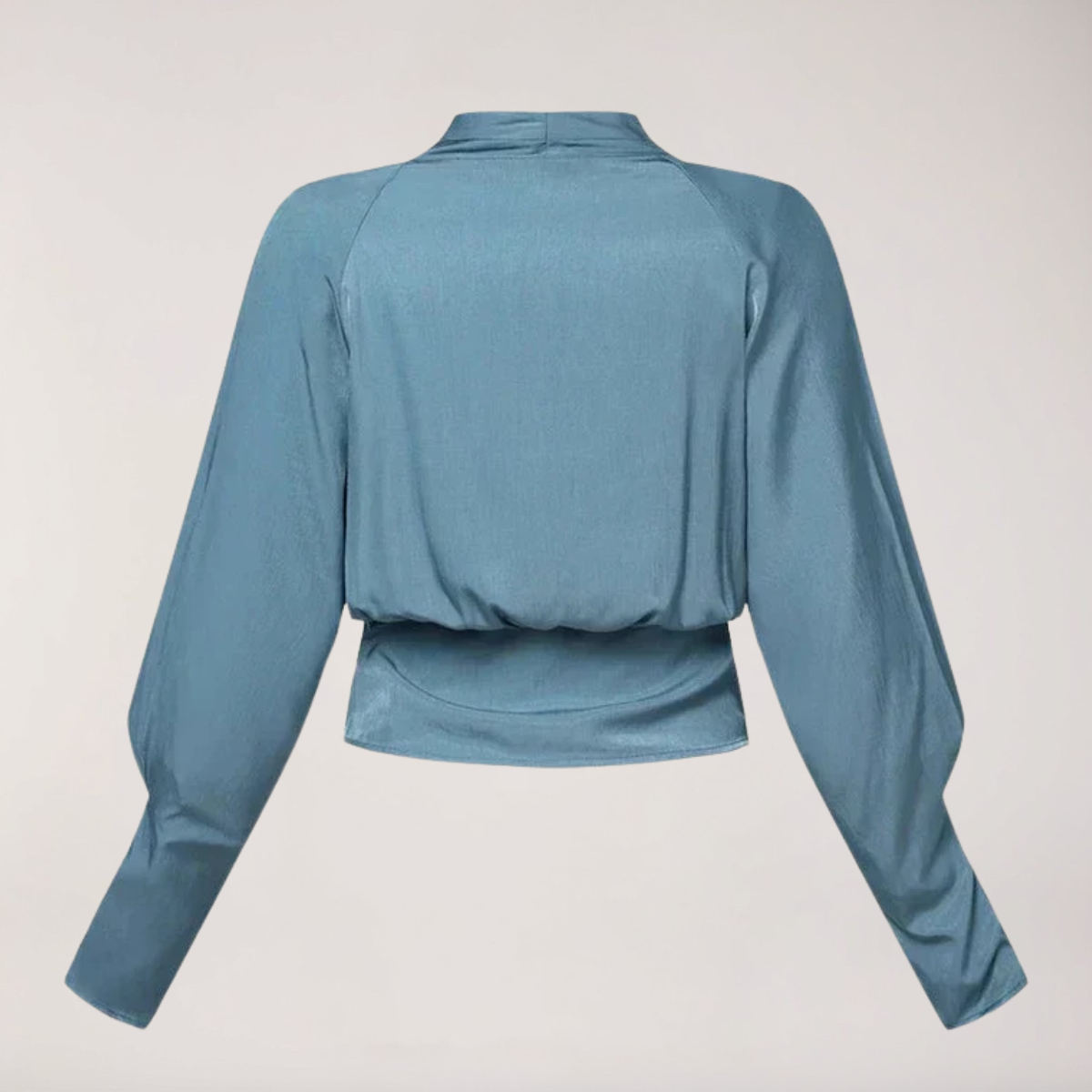 Damska bluzka z kopertowym dekoltem i bufiastymi rękawami-Blouses for Women-Olave
