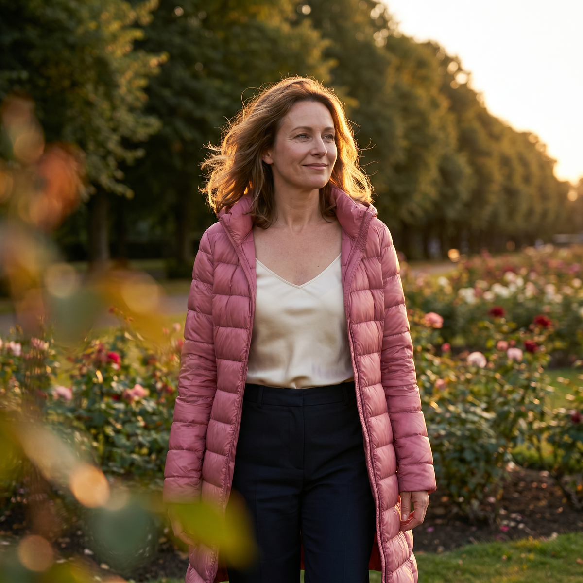 Damska długa kurtka puchowa z kapturem-Jackets for Women-Olave
