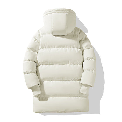 Damska długa kurtka puchowa z kapturem-Jacket for women-Olave