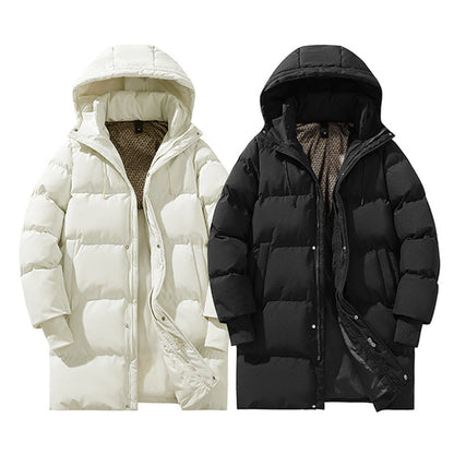 Damska długa kurtka puchowa z kapturem-Jacket for women-Olave