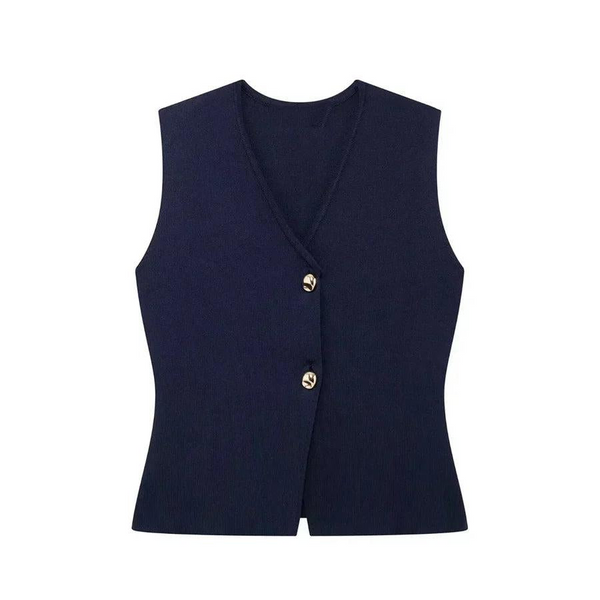 Damska Kamizelka Bez Rękawów z Guzikami-Vest for men-Olave