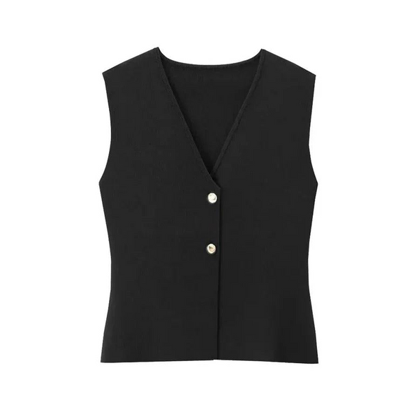 Damska Kamizelka Bez Rękawów z Guzikami-Vest for men-Olave
