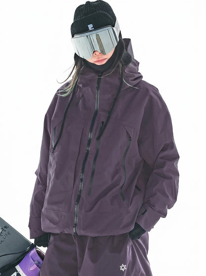 Damska kurtka narciarska z kapturem i kieszeniami na zamek-Jacket for women-Olave