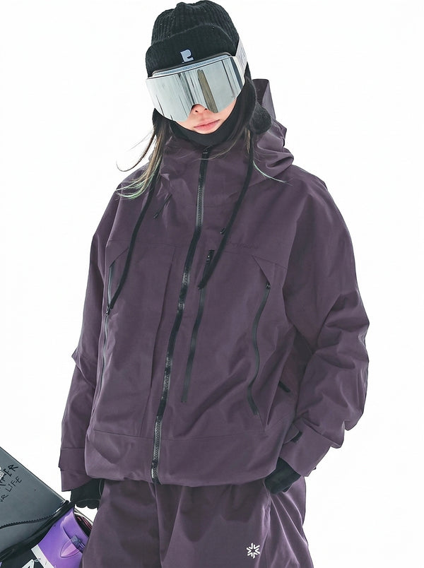 Damska kurtka narciarska z kapturem i kieszeniami na zamek-Jacket for women-Olave