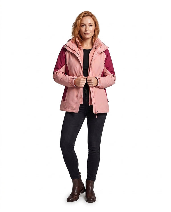 Damska kurtka outdoorowa typu 2 w 1 z kapturem-jackets for woman-Olave