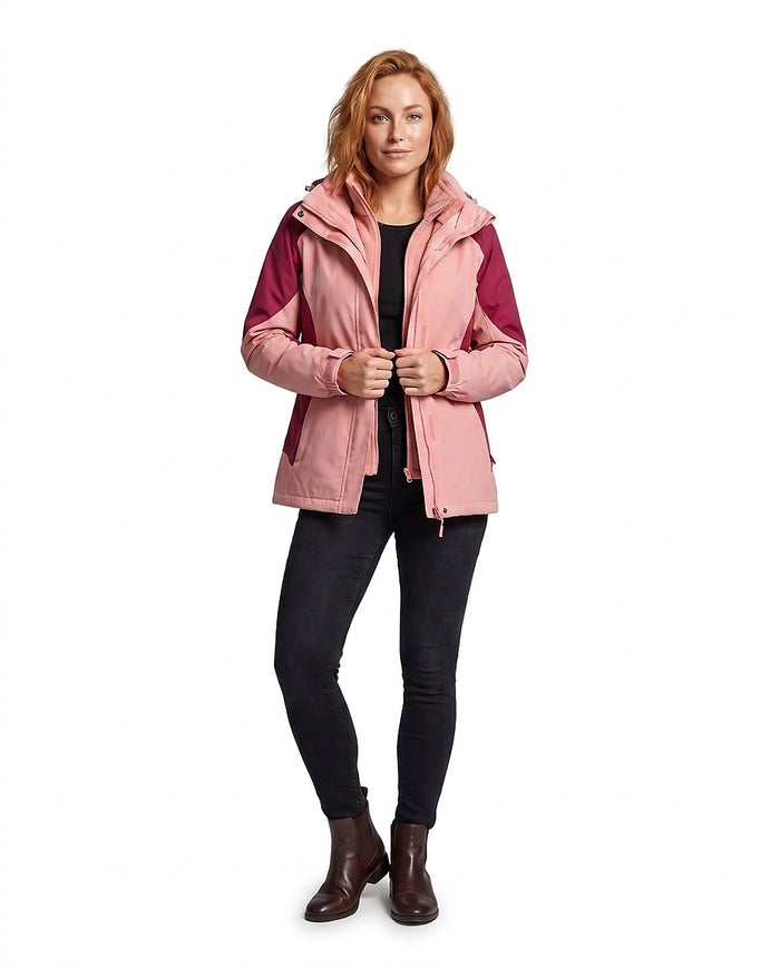 Damska kurtka outdoorowa typu 2 w 1 z kapturem-jackets for woman-Olave