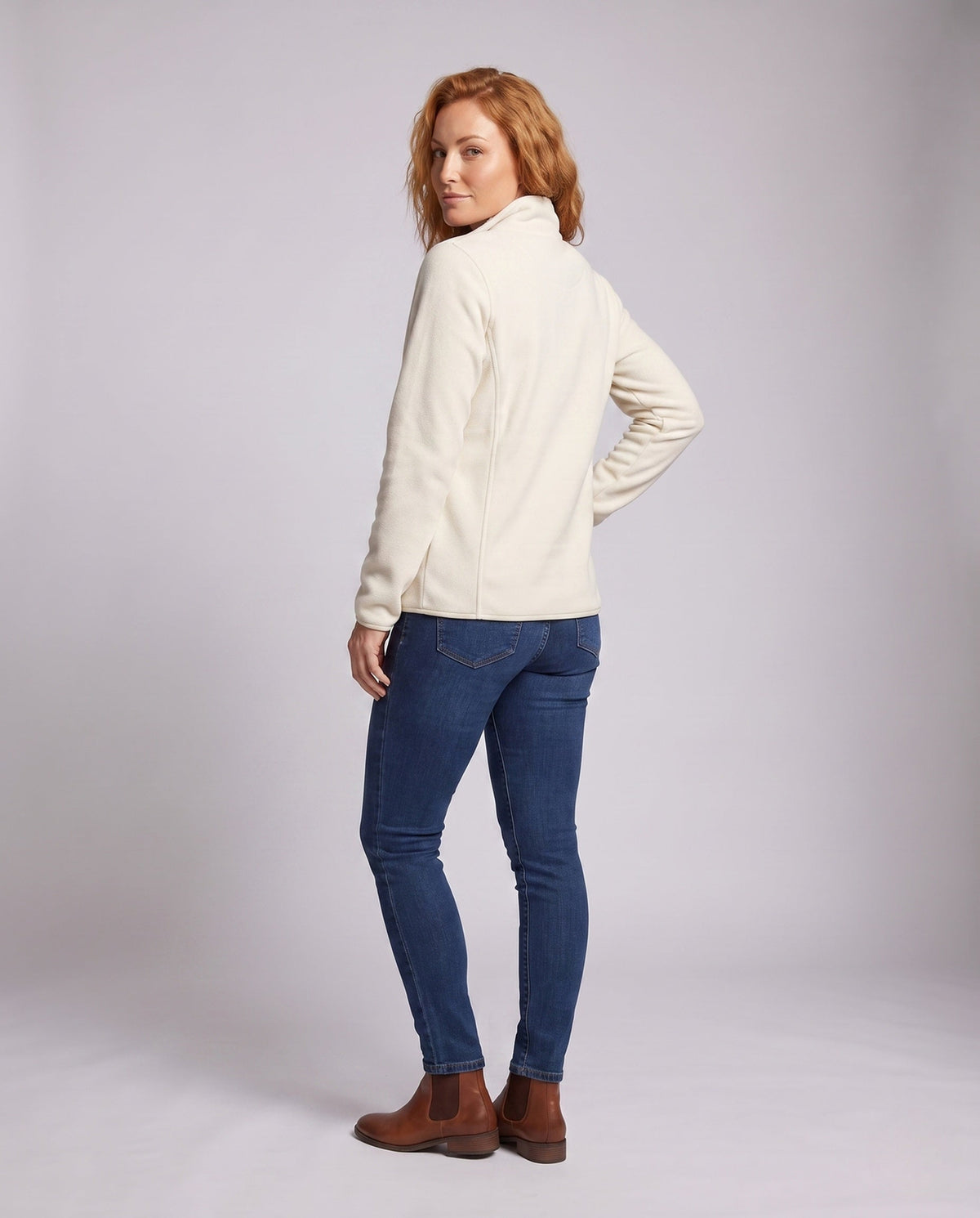 Damska kurtka polarowa ze stójką i zamkiem błyskawicznym-jackets for woman-Olave