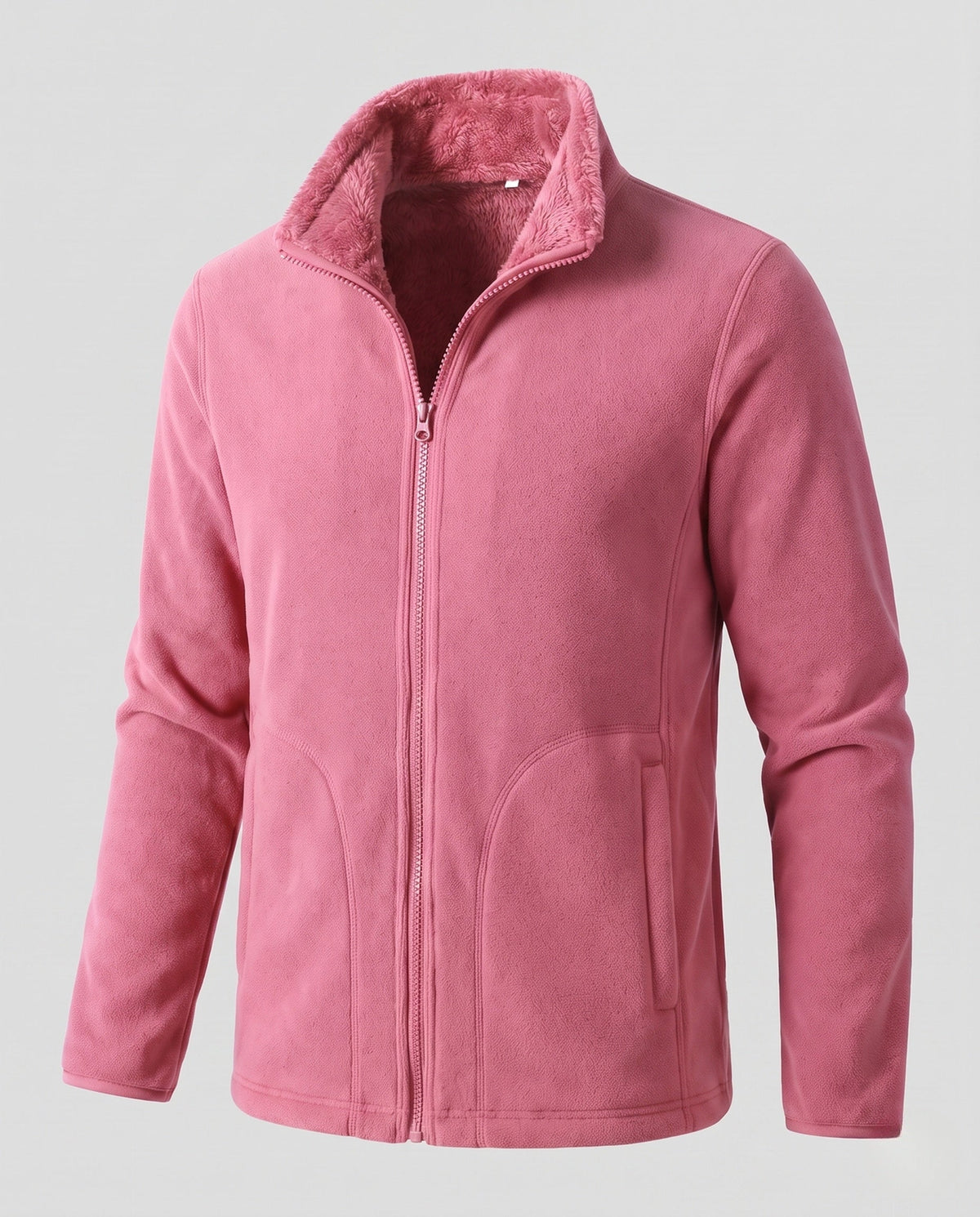 Damska kurtka polarowa ze stójką i zamkiem błyskawicznym-jackets for woman-Olave