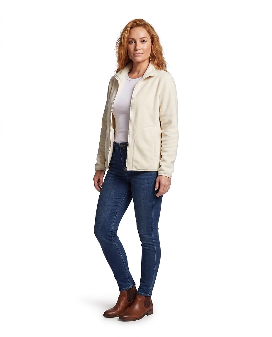 Damska kurtka polarowa ze stójką i zamkiem błyskawicznym-jackets for woman-Olave