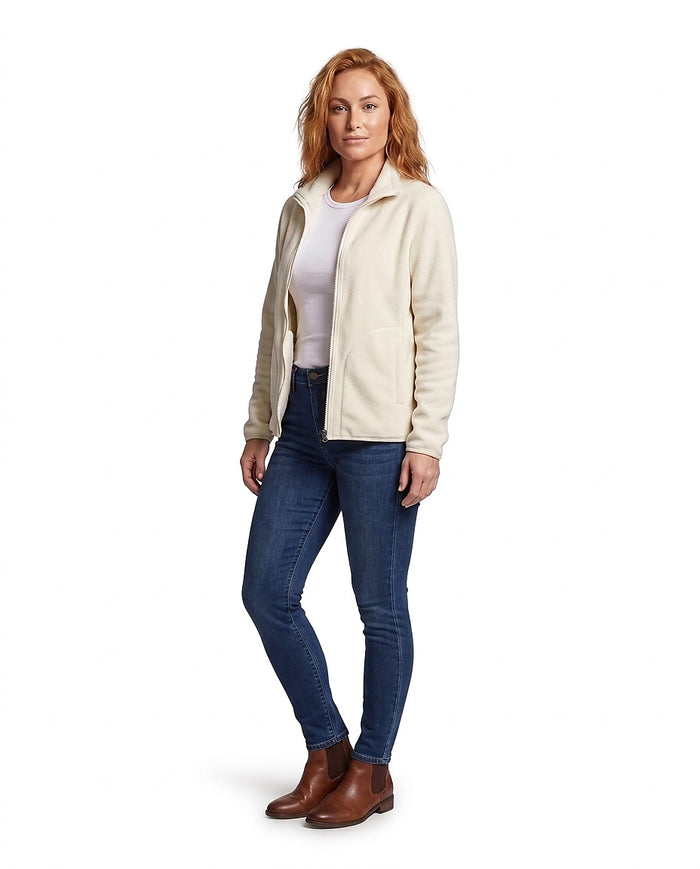 Damska kurtka polarowa ze stójką i zamkiem błyskawicznym-jackets for woman-Olave