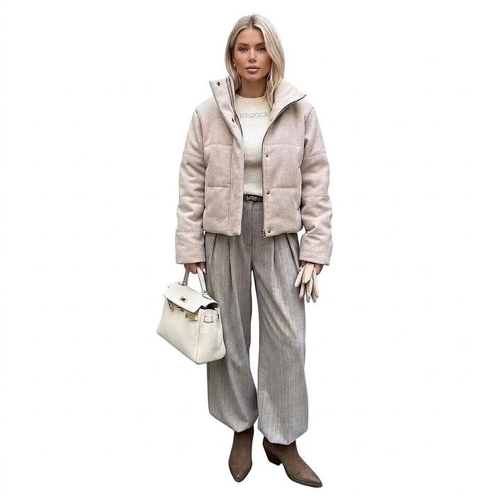 Damska kurtka z długim rękawem zapinana na guziki-Jacket for women-Olave