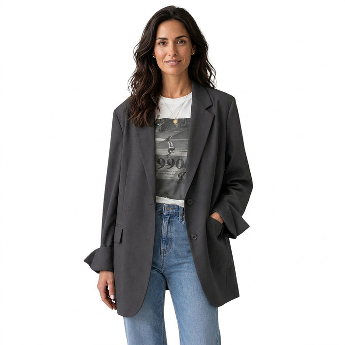 Damska marynarka oversize z dwoma guzikami-Blazer for Women-Olave