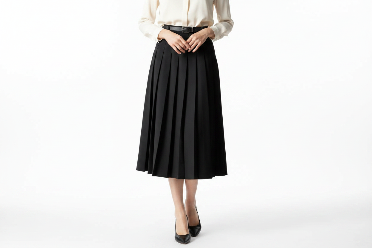Damska plisowana spódnica midi-Skirt for women-Olave
