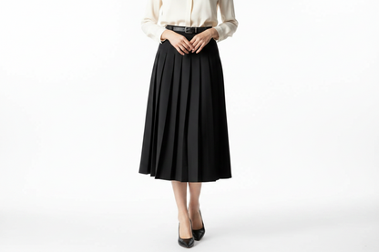 Damska plisowana spódnica midi-Skirt for women-Olave