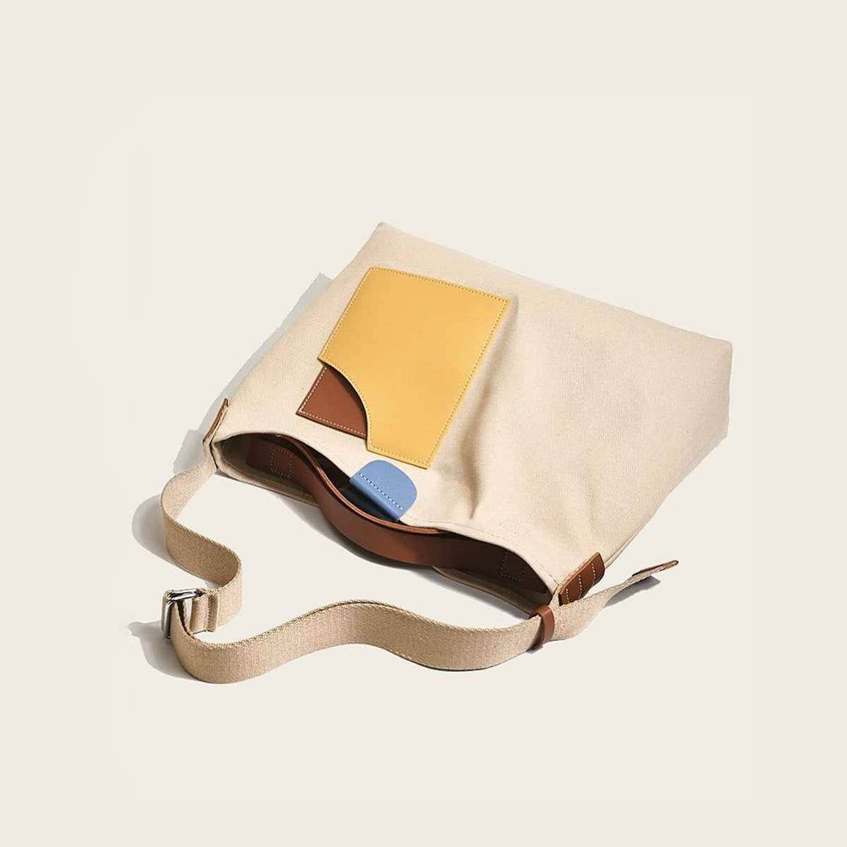 Damska płócienna torba na ramię-Accessories for Women-Olave