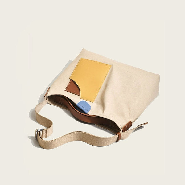 Damska płócienna torba na ramię-Accessories for Women-Olave