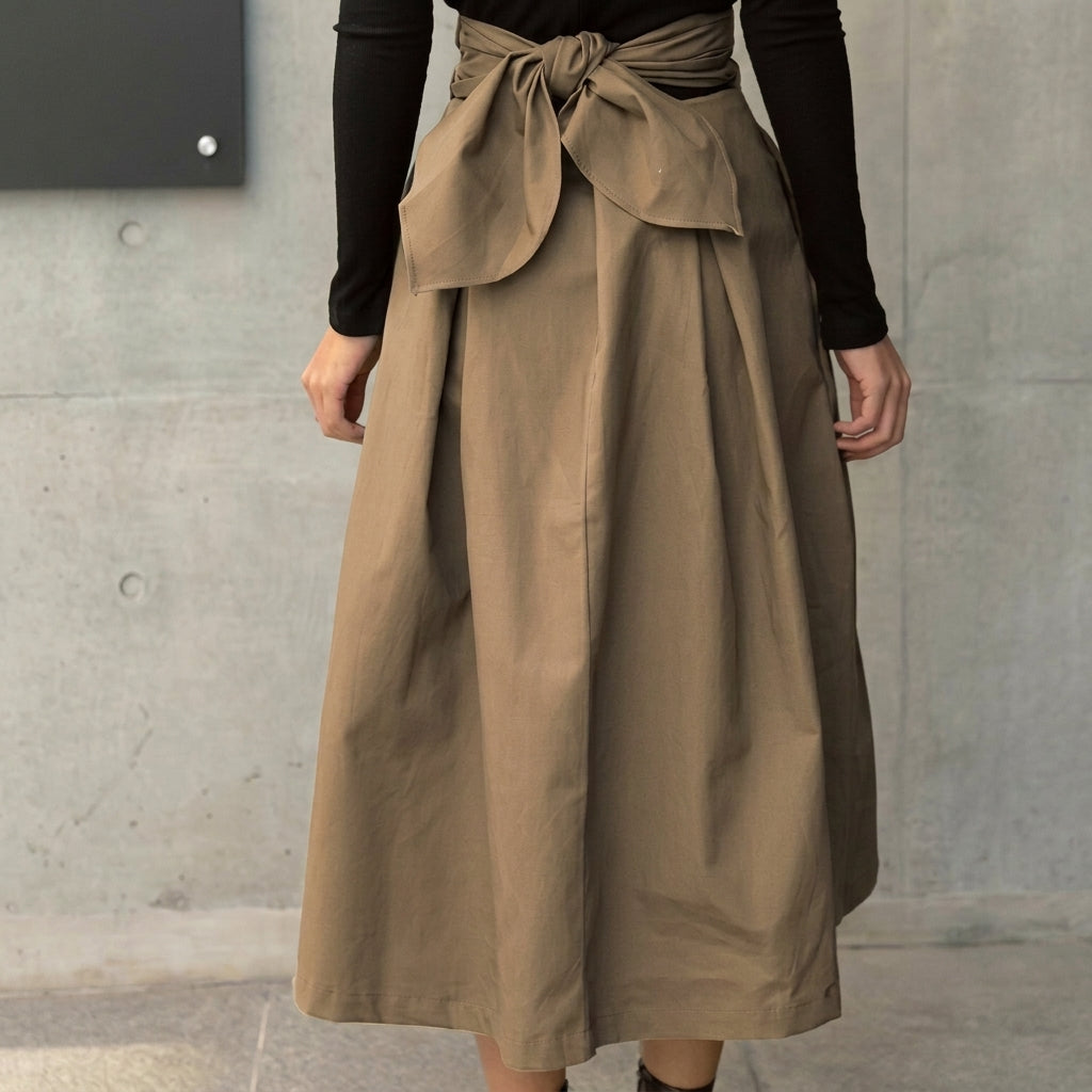 Damska spódnica midi z wysokim stanem i plisami-Skirt for women-Olave