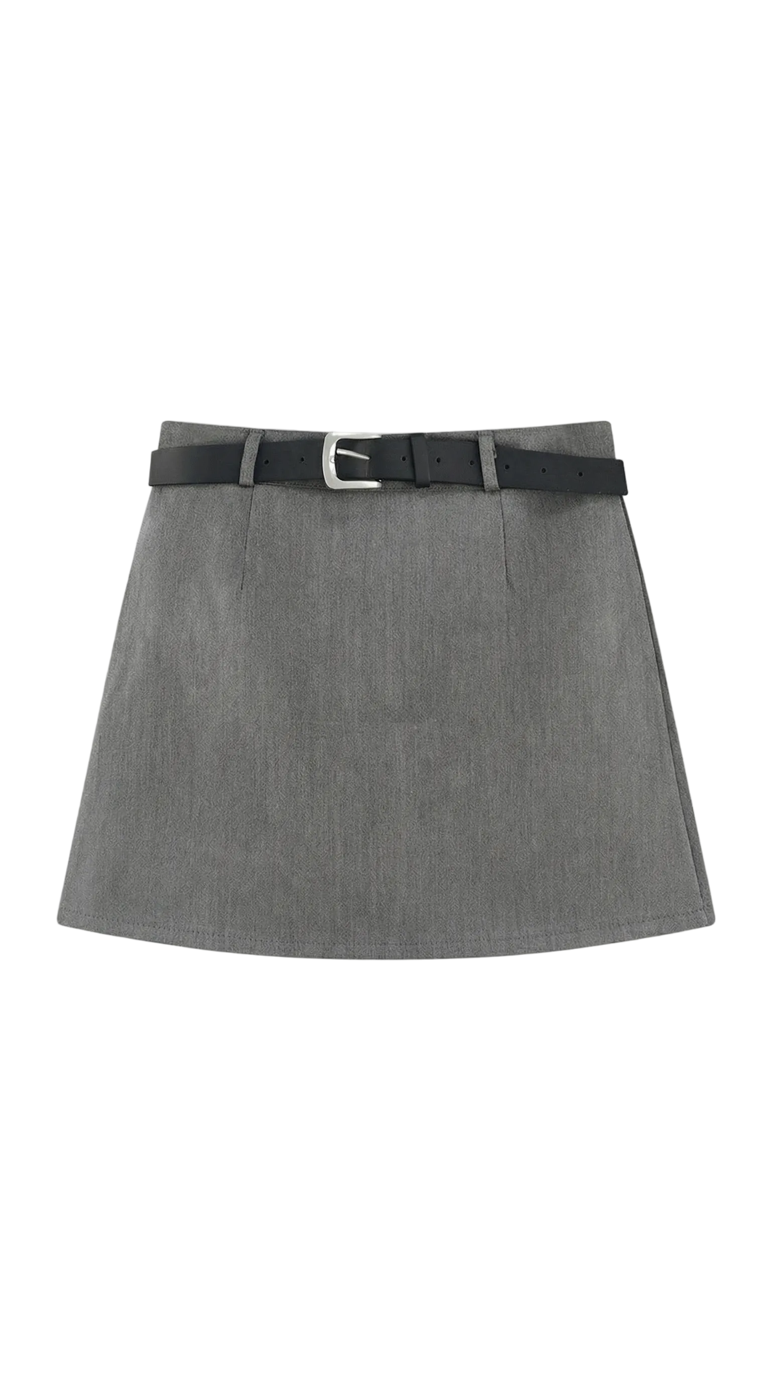 Damska spódnica mini z wysokim stanem, szlufkami i prostym dołem-Skirt for women-Olave