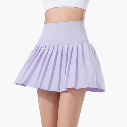 Damska spódnico-szorty z wysokim stanem, plisowaną warstwą i elastycznym pasem-Skirt for women-Olave