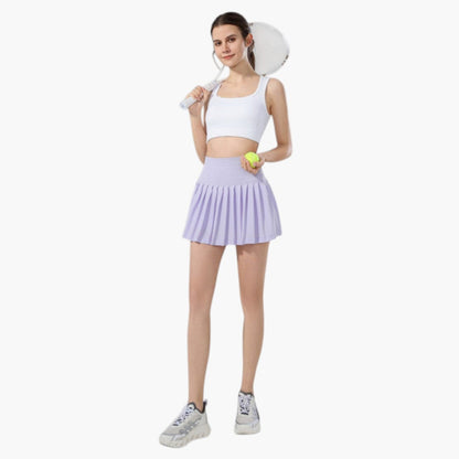 Damska spódnico-szorty z wysokim stanem, plisowaną warstwą i elastycznym pasem-Skirt for women-Olave