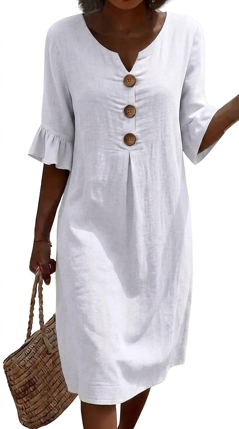 Damska sukienka koszulowa midi z guzikami-Midi Dress-Olave