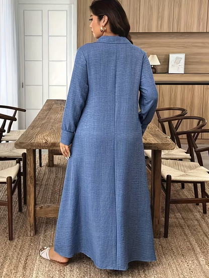 Damska Sukienka Maxi Z Długim Rękawem-Maxi Dress-Olave