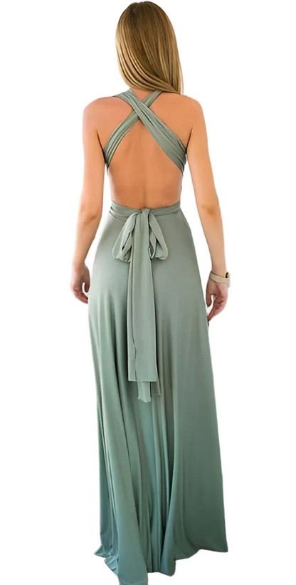 Damska sukienka maxi z krzyżowanym dekoltem-Maxi Dress-Olave