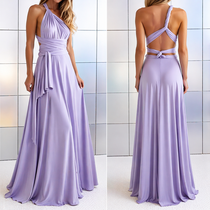 Damska sukienka maxi z krzyżowanym dekoltem-Maxi Dress-Olave