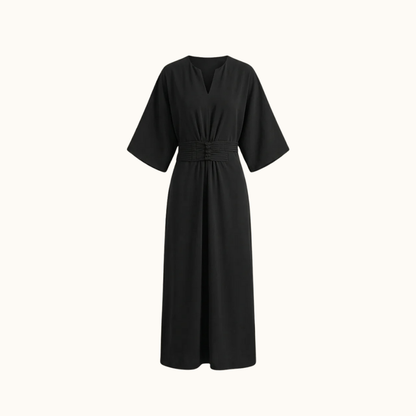 Damska Sukienka Maxi z Plisowaną Talią-Maxi Dress-Olave