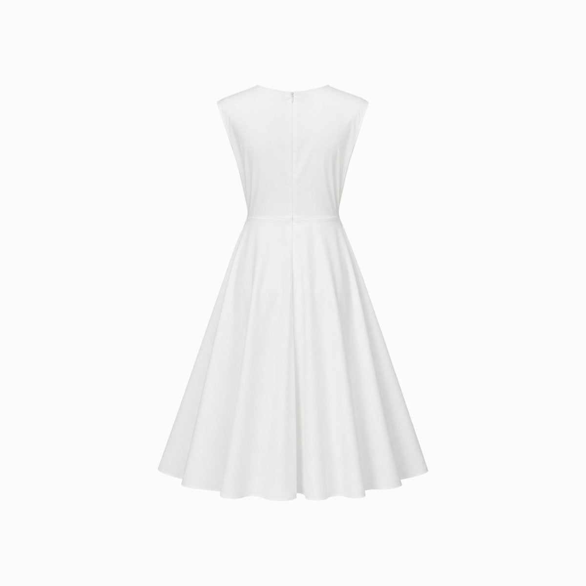 Damska sukienka midi bez rękawów z węzłem z boku-Midi Dress-Olave