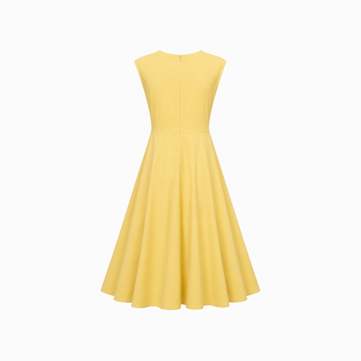 Damska sukienka midi bez rękawów z węzłem z boku-Midi Dress-Olave
