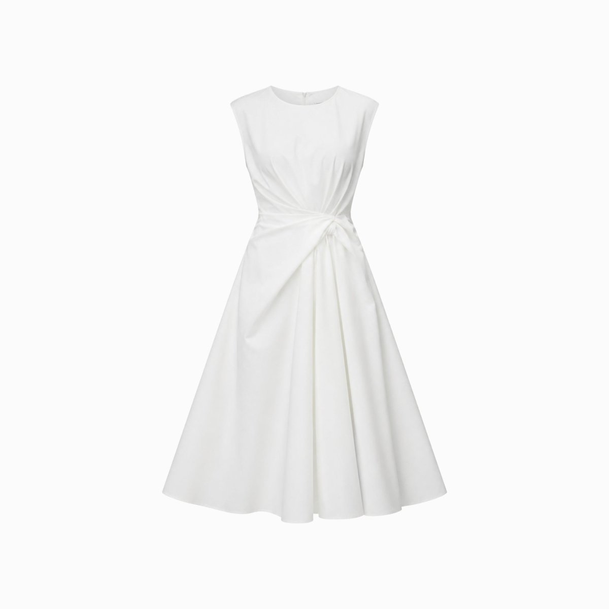 Damska sukienka midi bez rękawów z węzłem z boku-Midi Dress-Olave